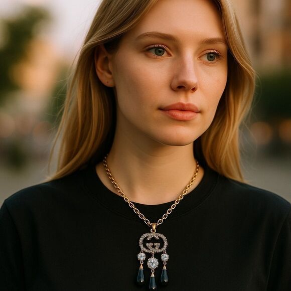 Gucci
Crystal Interlocking GG Chandelier Necklace - Picture 2 of 10